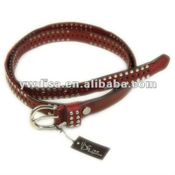 Hot Sell Leather Belt Studs Leather Belt Narrow Leather Belt